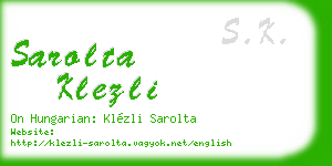 sarolta klezli business card